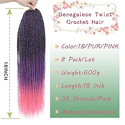 MOSINA Pink Crochet Hair For Black Women,Senegalese