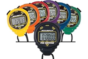 ACCUSPLIT A601X Pro Survivor Rainbow Plus One Stopwatches, Assorted colors, Pack of 7