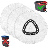 3PC Mop Replacement Heads for EasyWring, Spin Mop Heads Replacements, Microfiber Spin Mop Refills, Easy Cleaning Mop Replace