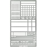 Aleks Melnyk No.423 Metal Stencil for Bullet Journaling, Bookmark, Planning, Banners, Lines, Lists, Planner Stamps, Habit Tracker, Dot Journal Stencil for Diary, Template, Scrapbook