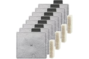 QWAKAY Medium Replacement Filter Cartridges for Aqueon - Aquarium Fish Tank Filters Cartridge for Aqueon QuietFlow LED PRO Power Filter Size 10 & E Internal Power Size 20-8 Packs+4 Filter Pads