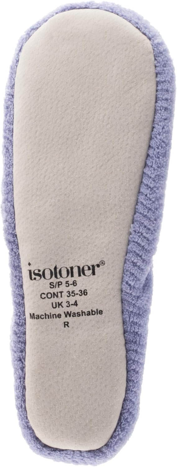  | isotoner Women's Chevron Microterry Ballerina House Slipper with Moisture Wicking and Suede Sole for Comfort | Slippers