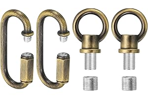 PATIKIL M10 Fine Thread Lamp Female Loop Holder with M12 Adapter Chain Quick Link, Lifting Eye Nut Hook Ring Structural Suppo