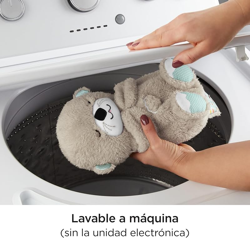 Lontra para dormir da fisher-price - pelúcia musical - com movimento, sons e luzes calmantes - presente para bebês de 0 a 0 meses (fxc66)