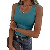 Areecin Tank Tops for Women Sleeveless Tops Racerback Ribbed High Neck Summer Basic Clothes
