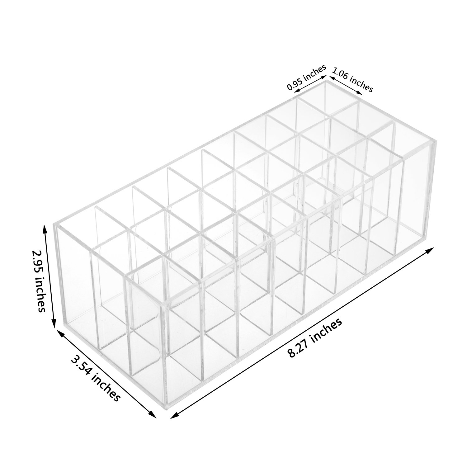 HBlife Lip Gloss Holder Organizer, 24 Spaces Clear Acrylic Makeup Lipgloss Display Case: Beauty