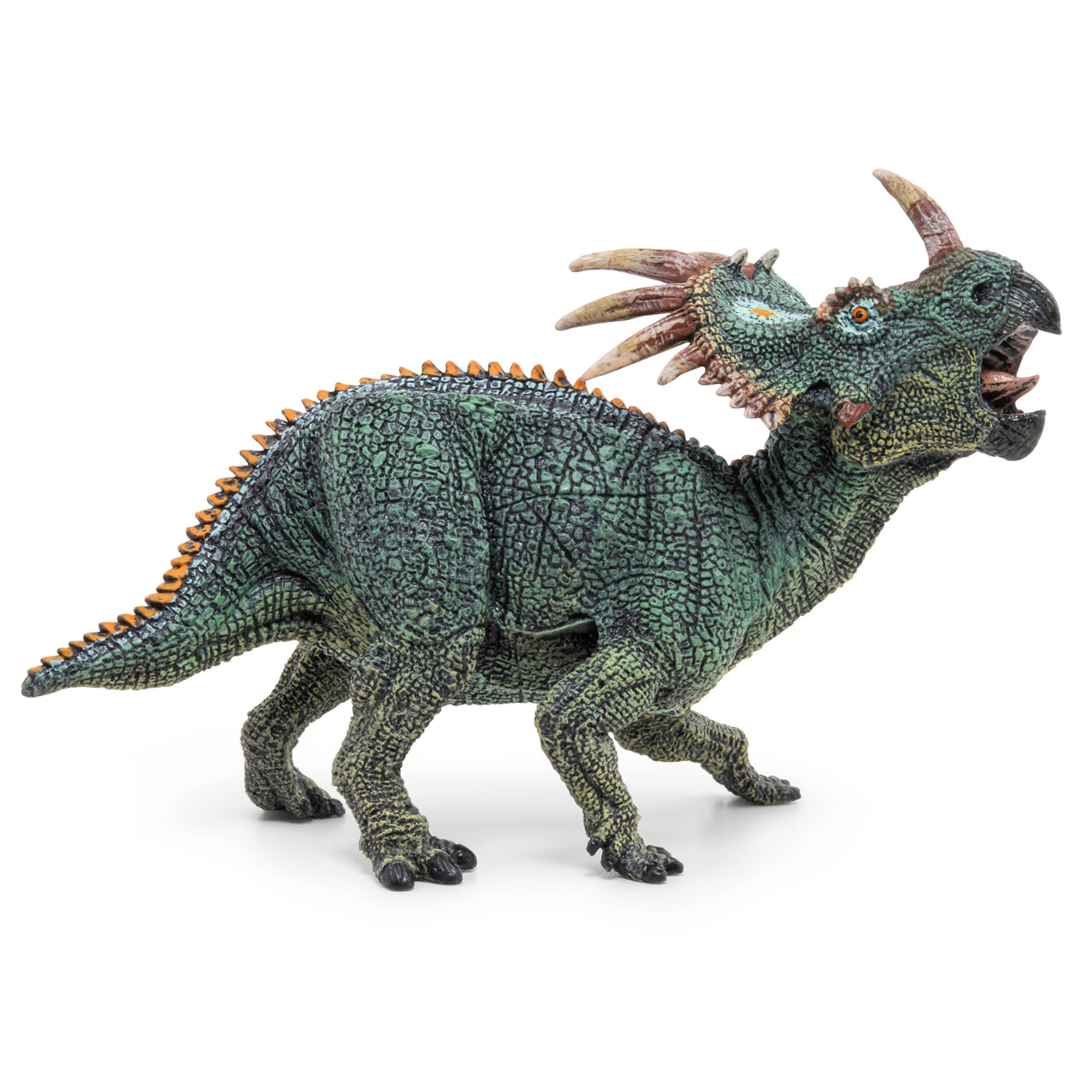 Papo - Figurines Préhistoriques - 55090 - Figurine de Dinosaure - Styracosaurus Réaliste - Taille Moyenne - Multicolore - Jouet Educatif, Collection, Décoration - Pour Enfants