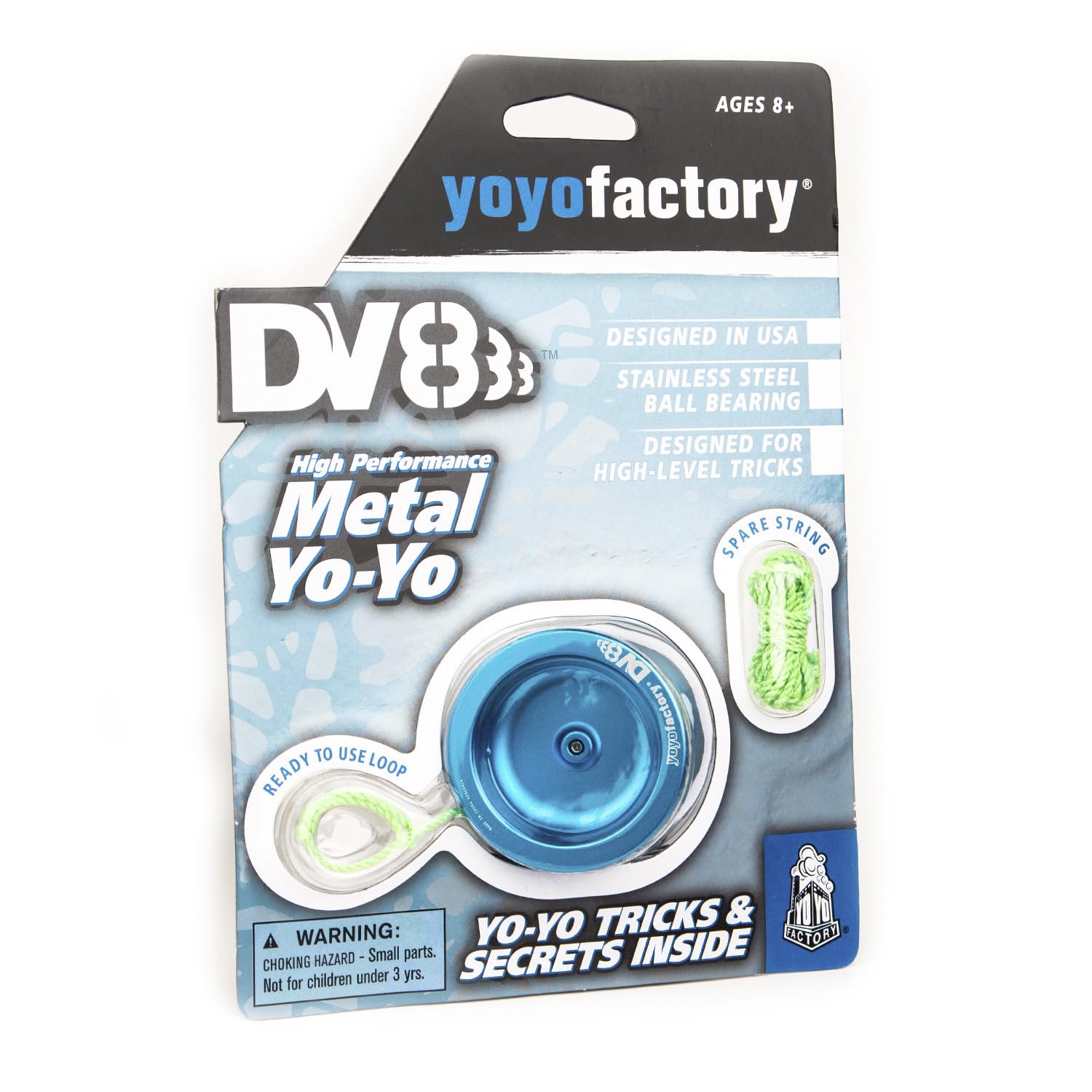 YOYO FACTORY DV888 Metal Yo-Yo - Blue, Aluminium, Beginner Friendly, Spare String Included — image 1
