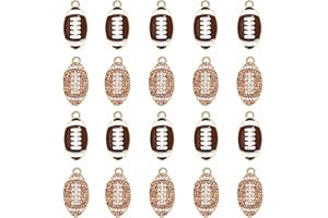 ANGLESJELL 20PCS Sports Charms Enamel Basketball Baseball Pendant Charms for Jewelry Making Rhinestone Ball Game Softball Charms for Necklace Bracelet Earrings DIY Crafts