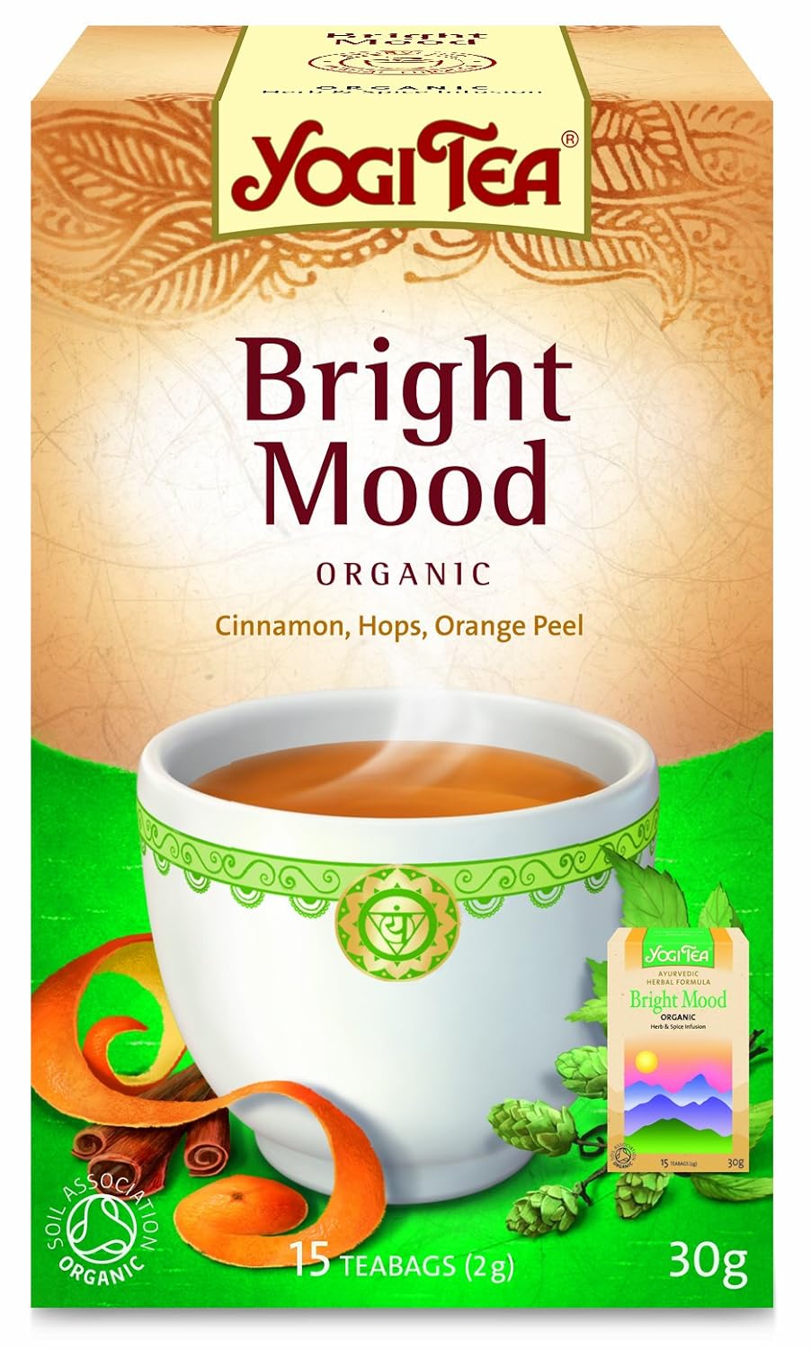 Yogi Tea Bright Mood 15 Organic Teabags (Pack of 8, Total 120 Teabags