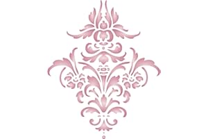 USNYABNI Stencils for Walls Flower Damask Stencil,8.5x10.5 inch (XL)-Vintage Floral Damask Flowers Allover Wallpaper Pattern Stencils for Painting Template…