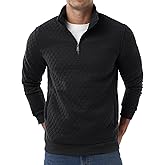 Sailwind Mens Quarter Zip Sweatshirt Long Sleeve Quilted Pullover Casual Mock Neck Polo Sweater