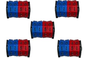 Arena Games Mini Spindown Counter for Tracking Counters, Tokens, and Life - CCG Accessory (Blue Red with Black Font x5)