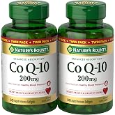 Nature's Bounty CoQ10 200mg Softgels, 160 Rapid Release Softgels | Heart Health &amp; Cellular Energy Support, Twin Pack
