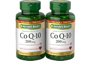 NATURE'S BOUNTY Nature’s Bounty CoQ10 200 mg Softgels, Heart Health & Cellular Energy Support, Twin Pack, 160 Rapid Release Softgels