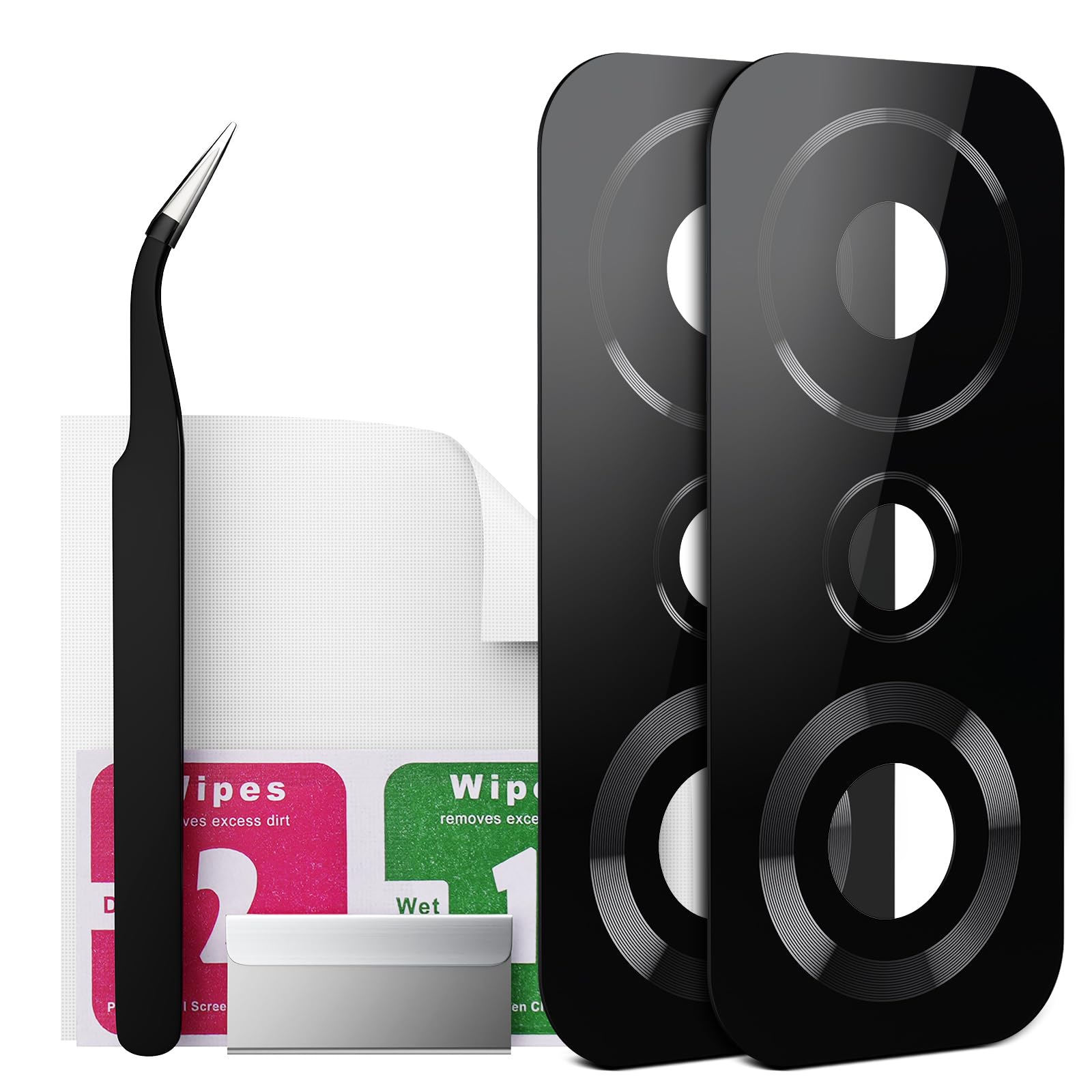 Eonpam 2 Pack Back Camera Lens Glass Replacement for Xiaomi 11T / Xiaomi 11T Pro Original Quality with Professional Repair Kit