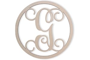 Jess and Jessica Wooden Letters | Cursive Wooden Letters | Laser Cut Wood Letters | 16" Long x 1/4" Thick - Circle Vine Letter G