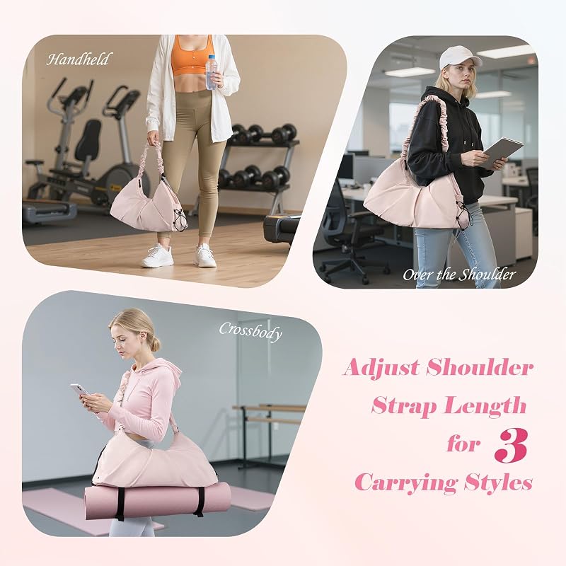Sac de Sport Fille, Petit Sac de Voyage Femme avec Compartiments Chaussures, Imperméable Sac Piscine Femme, Sac de Yoga Léger pour Gym, Fitness, Weekend Voyage