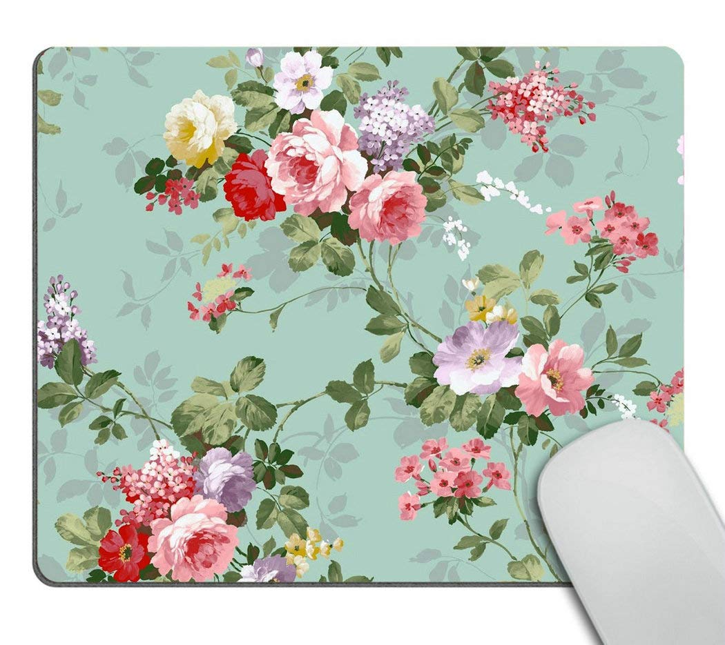 Wasach Beautiful Flowers Like Sleeping Princess Rectangle Mouse Pad Show Love to Your True Love Mouse pad - Vintage Floral Flowers Pattern