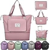 Ranslen Large Capacity Folding Travel Bag,Expansion Travel Duffel Bag with Dry and Wet Separation Portable Travel Duffel Bag