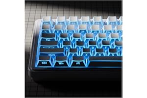 XVX White Shine Through Keycaps, PBT Keyboard Keycaps Cherry Profile, Custom Side Printed Keycap Sets Suitable for 60% 65% 75
