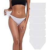ANLIQI High Cut String Bikini Panties Stretchy Soft Modal Low Waist Underwear Ladies Hipster Panties Multi Pack