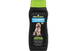 FURminator 2-in-1 Doodle Ultra Premium Shampoo & Conditioner, 16 Ounces, Conditions Fur to Reduce Tangles for Curly, Long, Silky & Wiry Coats