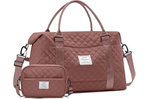SYCNB Travel Duffel Bag for Women, Gym/Weekender/Carry-On Bags with Toiletry Bag & Adjustable Strap,Personal Item Bags