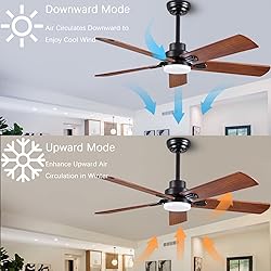 52-Inch Solid Wood Ceiling Fans 【With Remote
