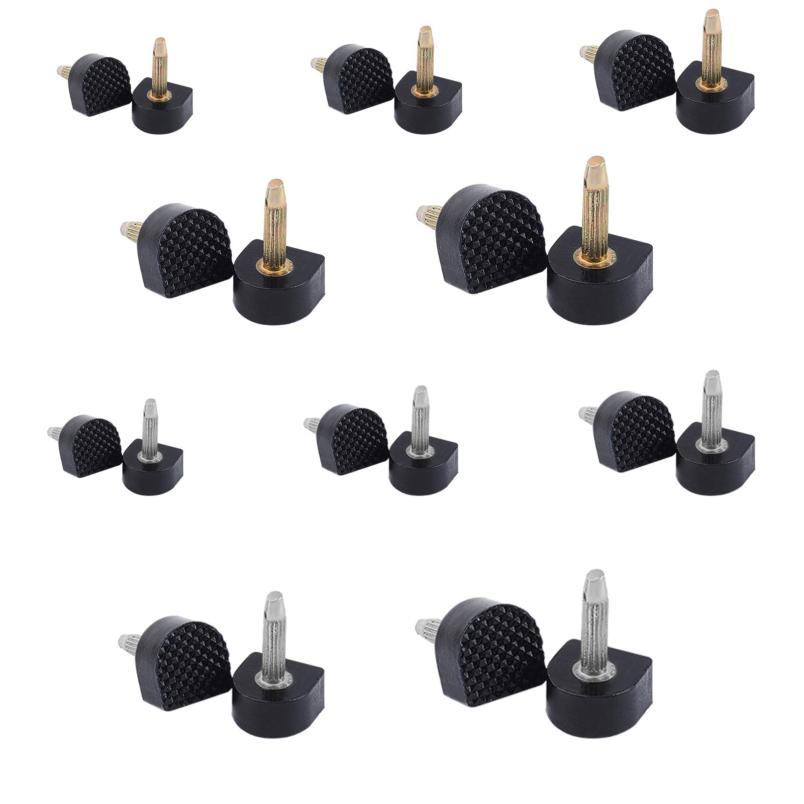 GORGECRAFT 20 Pairs High Heel Tips 5 Sizes Non-Slip Black U Shape Heel Tip Pin Dowels 8/9/ 10/11/ 12 mm Repair Replacement Taps Protector Caps for Women Ladies Shoes