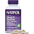 Natrol Sleep & Restore Capsules - Calm Magnesium Glycinate, Magnesium Sleep Aid with GABA, Melatonin 5mg, Botanical Blend, 30 Day Supply