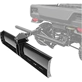 KUAFU 3-Point Scrape Blade Implement Reciever Compatible with ATV UTV | 48 Inch; Inch 2 Inch; Rear Grading Blade Attachment Angle Adjustment Adjusts 0 7.5 or 15 Degrees