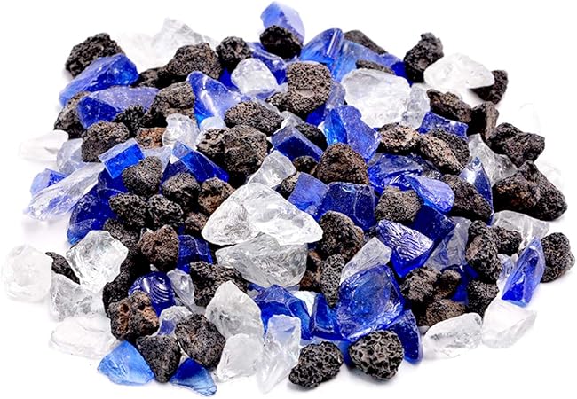 Amazon Com Skyflame 10 Pound Blended Recycled Fire Glass And Lava