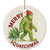 Velyra Christmas Ornament 2025 – Merry Squatchmas Ornament – Funny Bigfoot Christmas Ornament, Sasquatch Holiday Tree Decoration, Hilarious Gift for Cryptid Lovers, Outdoor Adventurers & Bigfoot Fans