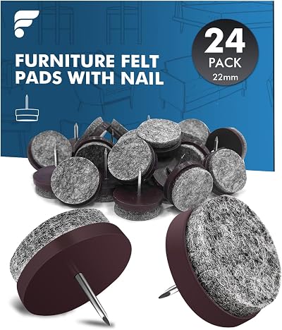 shinfly 24 PCS Chair Leg Floor Protectors 22 mm Felt Pads Non Slip