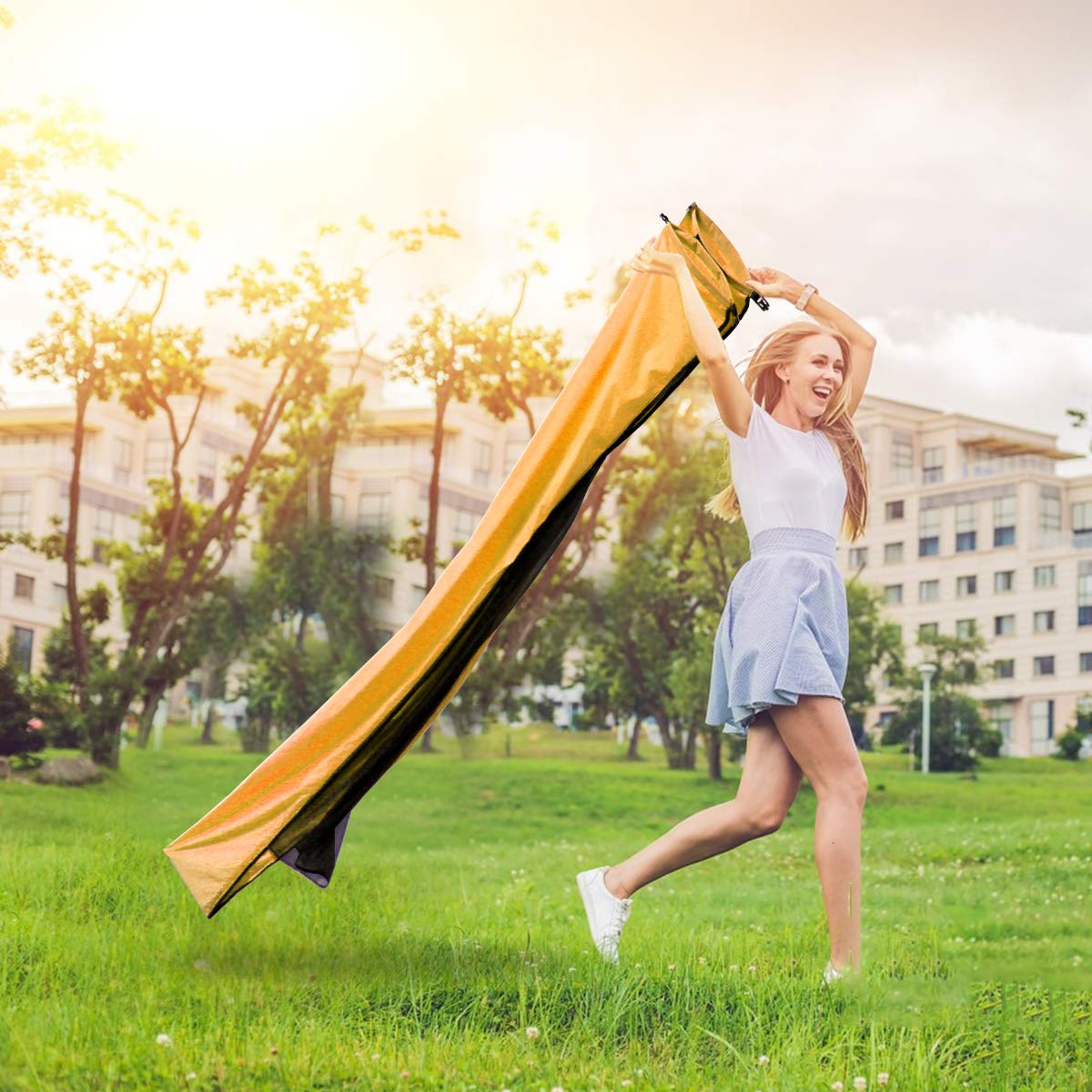 Dreampark Inflatable Water Hammock Pool Floats Portable Floating Lounger Chair for Adults & Kids, Summer Swimming Pool Beach Travel Accessories, 440lb Capacity Fast Inflated-Orange