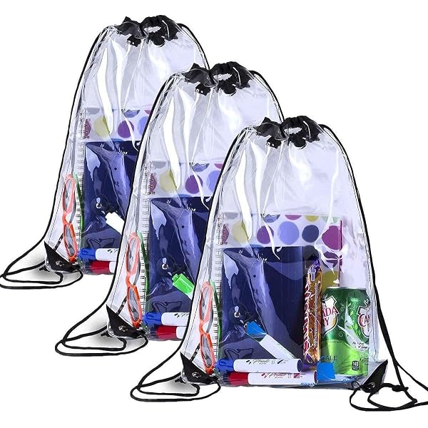 Sac à Dos Transparent à Cordon – PVC étanche, Cordon Réglable, Pour Sport, Voyage, Plage