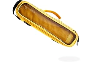 Ranloesa Premium Lightweight Flute Case Cover with Adjustable Shoulder Strap, Waterproof PRO Flute Carrying Bag for 16 & 17 keys, Portable Slim Flute Backpack & Handbag (Yellow)