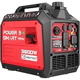 PowerSmart 3800 Watt Dual Fuel Inverter Generator, Quiet Portable Gas Propane Powered with CO Sensor and RV Ready Outlet, 149