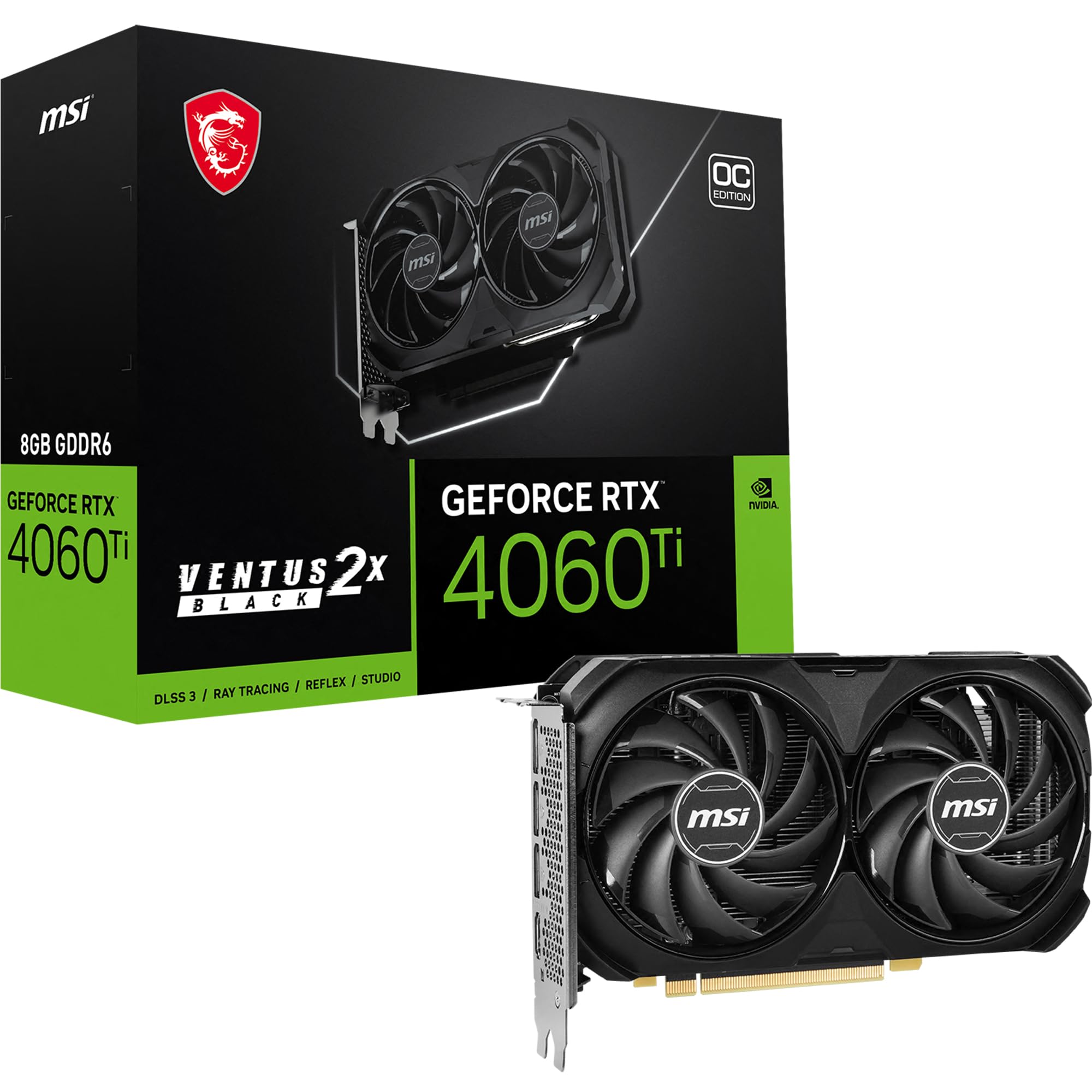 MSI GeForce RTX 4060 Ti Ventus 2X Black 8G OC