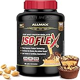 ALLMAX ISOFLEX Pure Whey Isolate Protein Powder - Gluten Free, Low Lactose, Sugar-Free - High-Protein, Clean, Keto-Friendly, Pre Post Workout Supplement, Women and Men | Chocolate Peanut Butter, 5lb