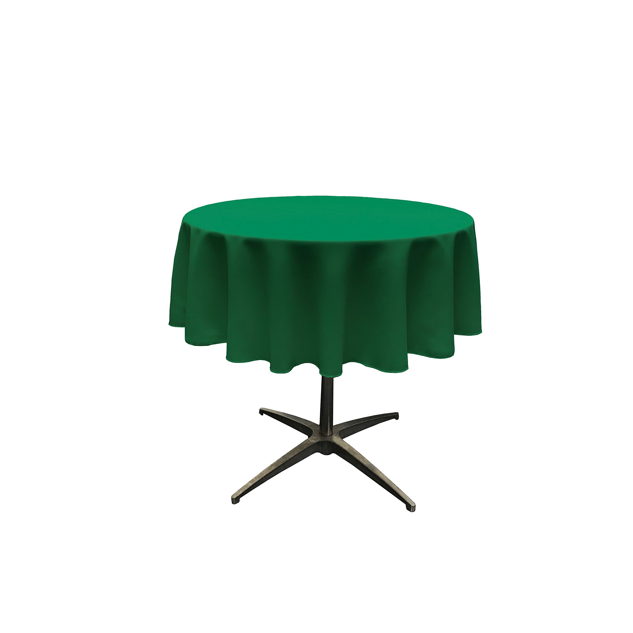 LA Linen Poplin Round Tablecloth, Polyester, Emerald Green, 51-Inch — image 1