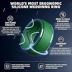 Egnaro Men's Silicone Rings 10mm Wide 2.5mm