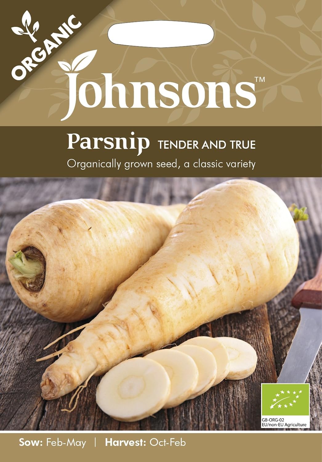 Johnsons 22715 Vegetable Seeds, ORG Parsnip Tender & True