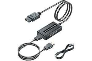 Bcrokory N64 HDMI Adapter with HDMI Cable, Compatible with N64, NGC, SNES, Supports 4:3/16:9 Output Switch for Retro Gaming