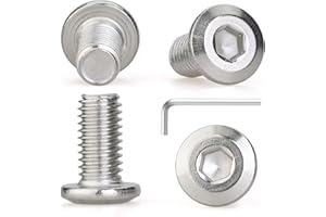 HIRTUOTTER M3 x 6mm 100 Pcs Flat Round Head Hex Socket Cap Screws, 304 Stainless Steel Bolts, Fully Threaded, Bright Finish, Includes Hex Wrench, Furniture, DIY, 3D Printing