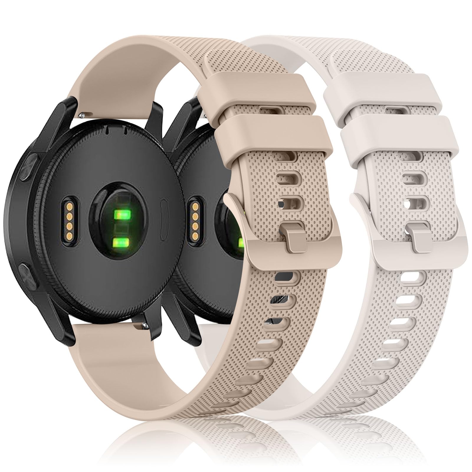 Vancle Silicone Bands Compatible with Garmin Venu 2 Plus / Venu Sq / Venu / Vivoactive 3 Watch Band Women Men, Soft Breathable Sport Replacement Strap for Garmin Vivomove Sport, Vivoactive 3 Music,