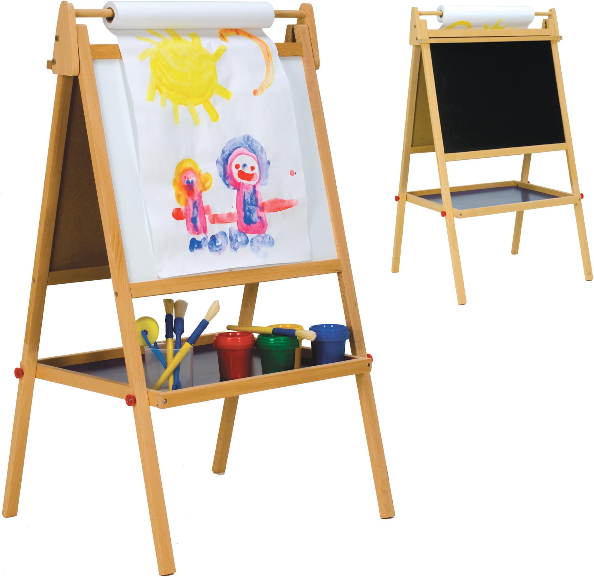 Childrens Easel - Chalkboard & Whiteboard with Paper Roll
