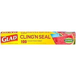 Glad Cling N Seal Plastic Food Wrap, 100 Square