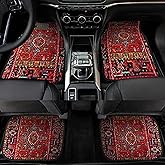 EOHMAK Car Floor Mats Non-Slip Automotive Floor Mats All-Weather Front Rear Car Floor Foot Mat Sets of 4 Pieces Foot Mats Rugs Carpet for Car Trucks SUV Sedans (Red)